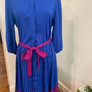 Eliza J Royal Blue Dress with Pink Accents